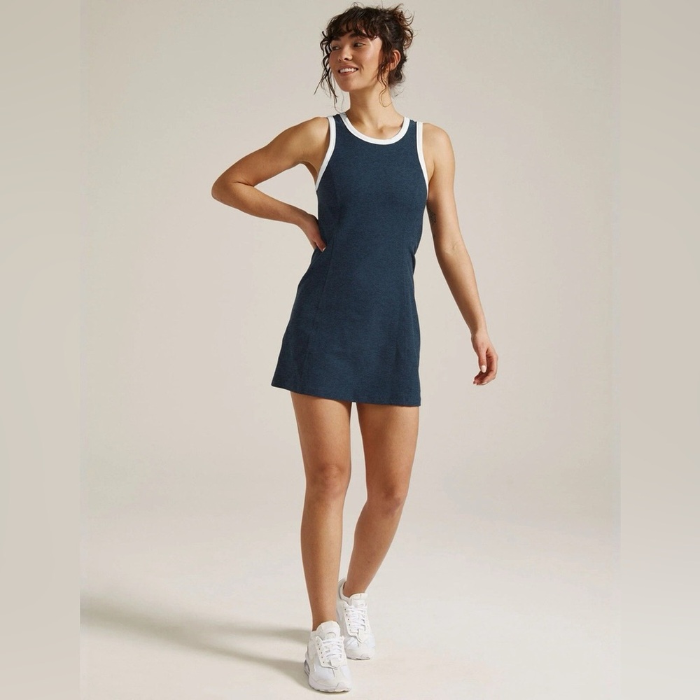 Beyond Yoga Spacedye Outlines Dress Navy White